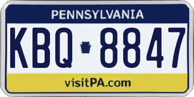 PA license plate KBQ8847