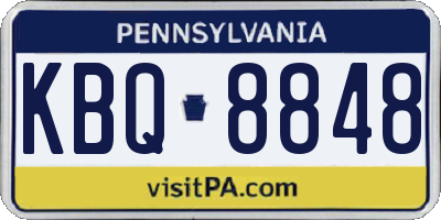 PA license plate KBQ8848