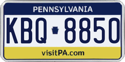 PA license plate KBQ8850
