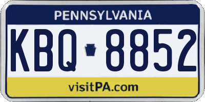 PA license plate KBQ8852