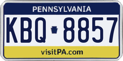 PA license plate KBQ8857