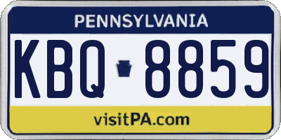 PA license plate KBQ8859