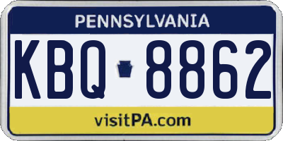 PA license plate KBQ8862