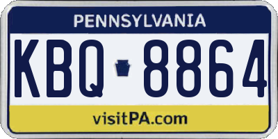 PA license plate KBQ8864