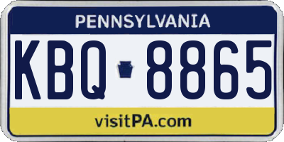 PA license plate KBQ8865