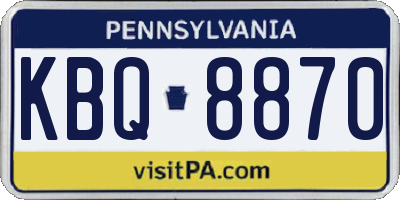 PA license plate KBQ8870