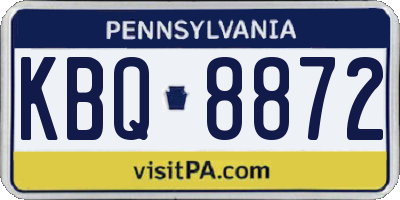 PA license plate KBQ8872