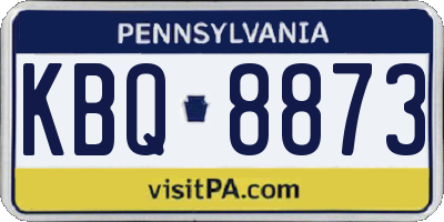 PA license plate KBQ8873