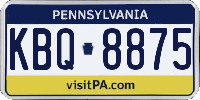 PA license plate KBQ8875