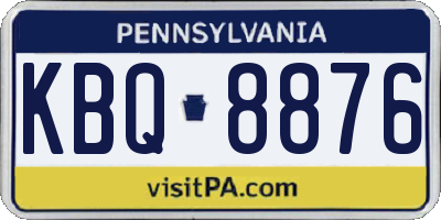 PA license plate KBQ8876
