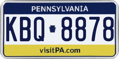 PA license plate KBQ8878