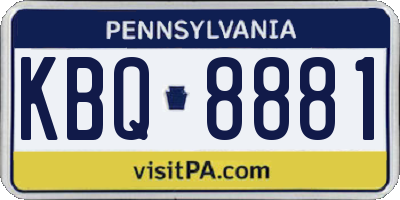 PA license plate KBQ8881