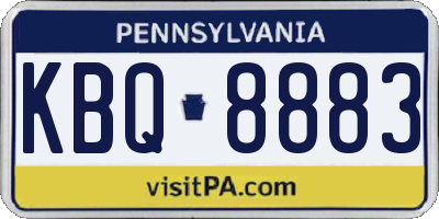 PA license plate KBQ8883