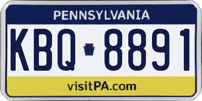 PA license plate KBQ8891