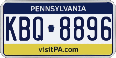 PA license plate KBQ8896