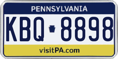 PA license plate KBQ8898