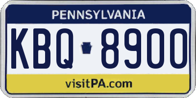 PA license plate KBQ8900