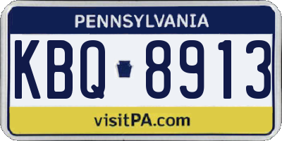 PA license plate KBQ8913
