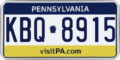 PA license plate KBQ8915