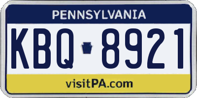 PA license plate KBQ8921