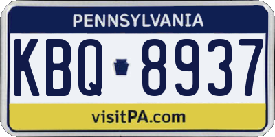 PA license plate KBQ8937