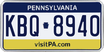 PA license plate KBQ8940