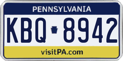 PA license plate KBQ8942
