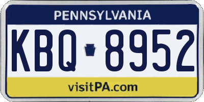 PA license plate KBQ8952
