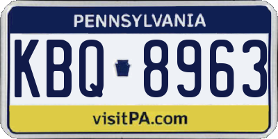 PA license plate KBQ8963