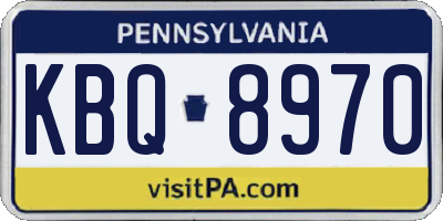 PA license plate KBQ8970