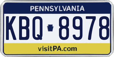 PA license plate KBQ8978