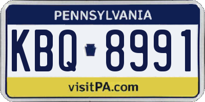 PA license plate KBQ8991