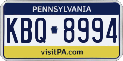 PA license plate KBQ8994
