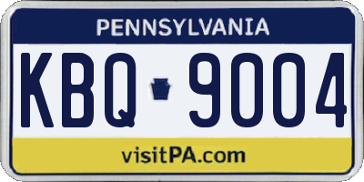 PA license plate KBQ9004