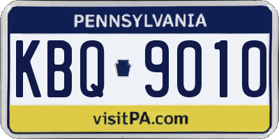 PA license plate KBQ9010