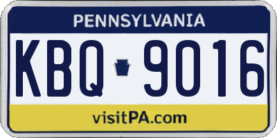 PA license plate KBQ9016