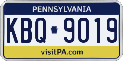 PA license plate KBQ9019