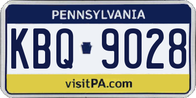 PA license plate KBQ9028