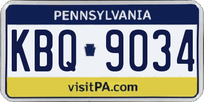 PA license plate KBQ9034