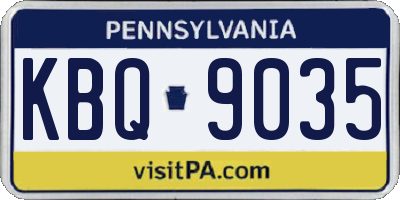 PA license plate KBQ9035