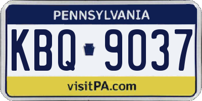 PA license plate KBQ9037