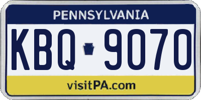 PA license plate KBQ9070