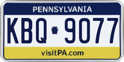 PA license plate KBQ9077
