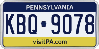 PA license plate KBQ9078