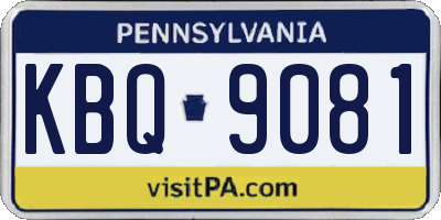 PA license plate KBQ9081