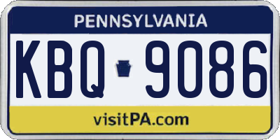 PA license plate KBQ9086