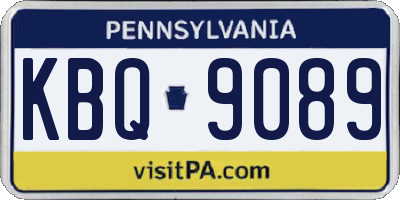 PA license plate KBQ9089