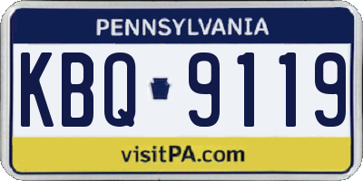 PA license plate KBQ9119