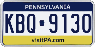 PA license plate KBQ9130