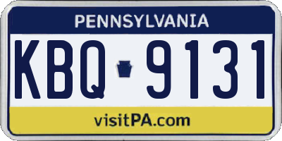 PA license plate KBQ9131